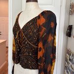 Anthropologie Conditions apply deep v floral blouse Photo 13