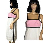 Liz Claiborne Vintage Y2K Liz Claborne colorblock cotton dress white pink black size medium Photo 1