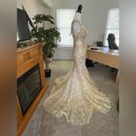 Jovani  Gold Sequined Mermaid Prom Dress Size 4 Princess Shimmering Glam Goddess Photo 3