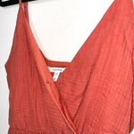 Maurice's Burnt Orange Textured V-neck Tie Tulip Hem Mini Dress Photo 3