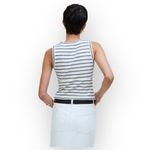 Madewell Split-Crewneck Cardigan Tank Women's XXS White Black Striped NWT Photo 1