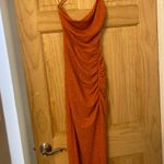 Hannah Glitter Knit Ruched Midi
Dress Orange Photo 3
