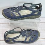 Jbu by Jambu Sydney Blue Strappy Comfort Shoes Memory Foam Footbed Vegan Leather Photo 0