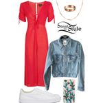 Topshop  Poppy Red Polka Dot Spot Midi Tea Dress - Size 4 NWOT Vintage Inspired Photo 5