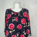 Kate Spade  Hazy Rose Double Layer Top In Black Floral Print Size Small‎ Photo 3