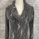 A'Reve Black and Gray Cowlneck Textured Dress with Chiffon Hem Size M Photo 1