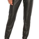 Commando  Faux Leather Joggers‎ SLG45 Black Pants Pull-On Size Small Photo 0