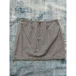 Guess  Cream Brown Black Houndstooth Mini Pencil Skirt w Pockets Size 28" Photo 1