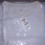 Charter Club 🆕  Sequined Tank Top, White, Small Photo 1