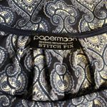 PaperMoon Stitch Fix Dress Long Sleeve Pockets Print Navy White Fitted Waist Photo 2