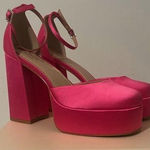 Badgley Mischka  Pink Satin Platform Heels Photo 0
