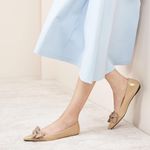 Caparros NWT‎ C.Paravano Camel Pointed-Toe Flats with Bow – Size 6.5 Photo 3