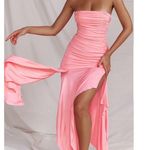 House Of CB  / Ivana Apricot Gathered Asymmetric Dress / small Photo 1