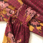 Free People ‎ Morning Light Mini Dress Long Sleeve Floral Satin Purple Size 0 New Photo 9