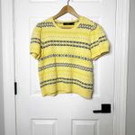 Ralph Lauren Lauren  Yellow Fair Isle Knit Puff Sleeve Sweater Top XL Preppy Photo 1
