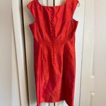 Donna Morgan Raw Silk Embroidered Dress Size 10 – orange with pink undertones Photo 5