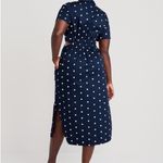 Old Navy Polka Dot Cut Midi Out Shirt Dress Navy Blue White Size S Photo 1