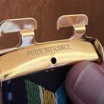 Belt Southwestern Womens Made in France Blue Red Yellow Geometric Brass Buckle Photo 6