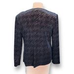 Vintage R&K Originals Cardigan Tank Black Velvet Gold Metallic Glitter Stripe Size 12 Photo 7