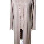 Cable & Gauge Ribbed Knit Sweater Set Scalloped Tank Top & Cardigan - size Large Photo 0