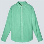 Everlane  Button Down Cotton Oversized Pinstripe Shirt Mint Green Size 8 Photo 0