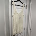 NWT Uncharted Threads Size XL Cream Stretchy Knit Crochet Terry Cover Up Dress White Photo 2