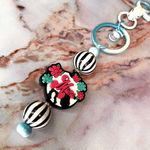 Mama Black and White Stripe Handmade Keychain Photo 0