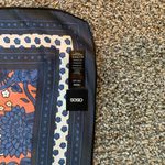 ASOS  Navy Blue Rust Burgundy Black Paisley Floral Pattern Scarf  39.5" Square Photo 3