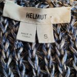 Helmut Lang  100% LINEN KNIT MARLED NAVY TAN HI LOW V NECK TUNIC SWEATER SMALL Photo 14