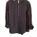 Jag jeans Jag Blue Gray Popover Henley Hi Low Top Photo 0