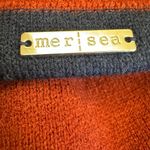 Mer Sea Burnt Orange Sleeved Fringe Heavy Knit Cotton Sweater Wrap Shawl OS Size L Photo 7