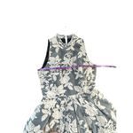 Erin by Erin Fetherston Floral Embroidered Mock Neck Pleated Dress Size 6 Gray Photo 3