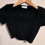 Aritzia Babaton Black Sculpt Knit Square Neck Short Crop- Size XS Photo 1