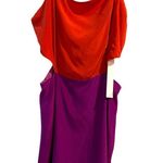 Line and Dot Colorblock Cutout Silk Dress Large NWT Photo 2