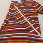 Studio Works  Women’s Medium Colorful 3/4 Slit Sleeves V-Neck Ribbed Top. Photo 4