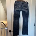 Big star Sweet Boot Ultra Low Rise Jean Embroidered Pocket Dark Wash 26R Photo 6