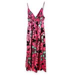 ZARA  Pink Black Floral Cotton Poplin Midi Dress Size S Photo 3