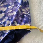 Lands' End size large 12 14 Purple blue White One Piece Swim bathing suit zipper Photo 6