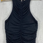 Pilcro  Ruched Tank Top Sleeveless Casual‎ Blouse Black Women's Size L Photo 0