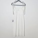 Lulus White Bodycon Midi Dress with Organza Tie Straps NWT Size Small Photo 7