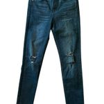 Rag and Bone  High Rise Ankle Skinny Jeans Black Busted Knee Size 26 Distressed Photo 0