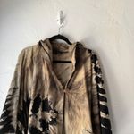 Emery Studio Tie Dye Hooded Poncho Cape Cardigan Cotton Boho Hippie Festival Brown Size undefined Photo 2