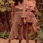 MISA Los Angeles MISA Nita Midi Ruffle Dress in Flora Tile Mix Green and Pink Size S NWT Photo 7