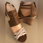 Dolce Vita women chestnut brown leather platform wedge sandals US 9.5 Photo 3