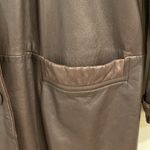 Jacqueline Ferrar  VTG Sz Small Chocolate Brown Leather Trench Coat Photo 2