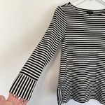 Talbots Bateau Neck Striped Tunic Black White Long Sleeve Cotton PETITE Small PS Photo 6
