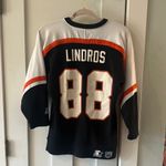 Starter Black and White Hockey Jersey with Orange Accents Photo 1