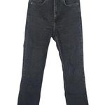 ZARA  Women's Black High Rise Raw Hem Cropped Straight Leg Denim Jeans Size 00 Photo 0