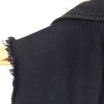 Free People  Vest Womens XS Black Denim Moto Long Relax Frayed Rock Goth OB663677 Photo 9