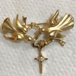 Dove Vintage GIUSTI  and Cross Gold Tone Brooch Photo 1